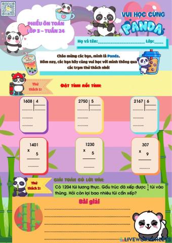 Baì ôn tập Toán cuối tuần 24