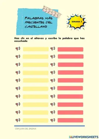 Palabras más frecuentes del castellano 3