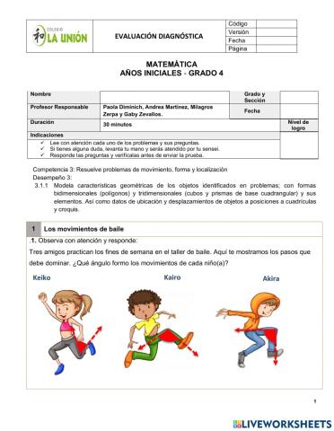 Eva.diagnostico de MOVIMIENTO