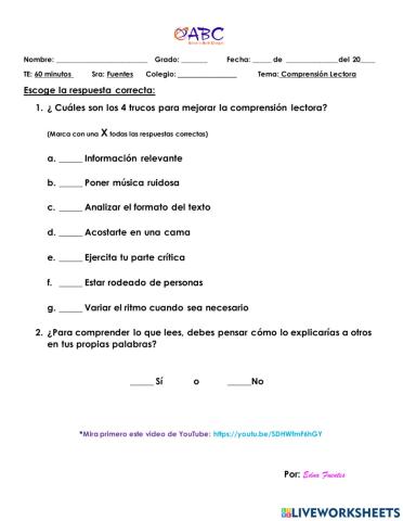 Comprensión Lectora