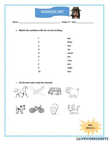Diagnostic test 1°grade