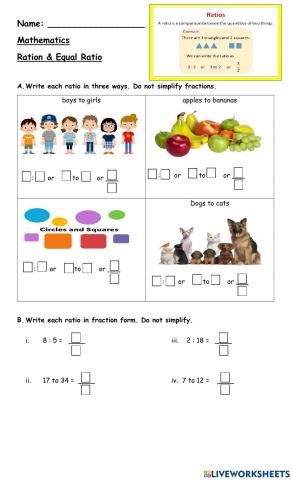 Ratio & equal ratio