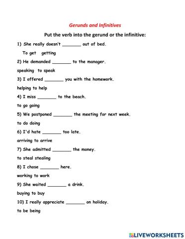 Gerund or infinitive