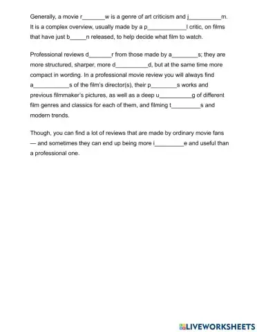 Film Reviews (duolingo style)