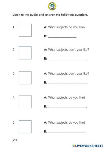 Primary 6 - Talk about school subjects