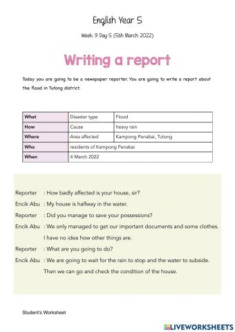 Writing report