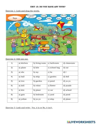 Unit 15: Do you have any toys?