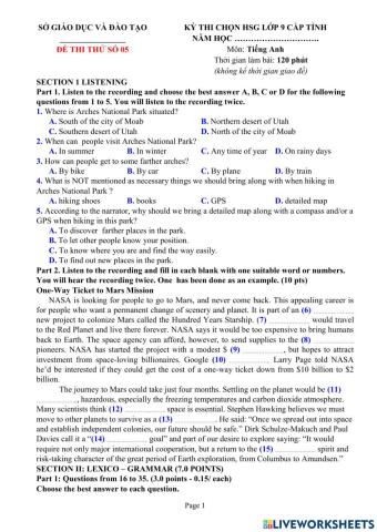 EL9 đề thi học sinh giỏi số 5