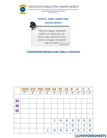 Conversiones binarias