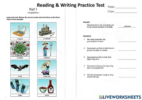 Reading & Writing Practice Test