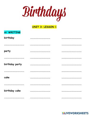 Hang Out Starter Unit 3 Birthdays Lesson 1