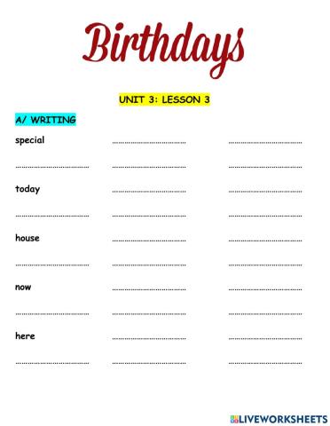 Hang Out Starter Unit 3 Birthdays Lesson 3