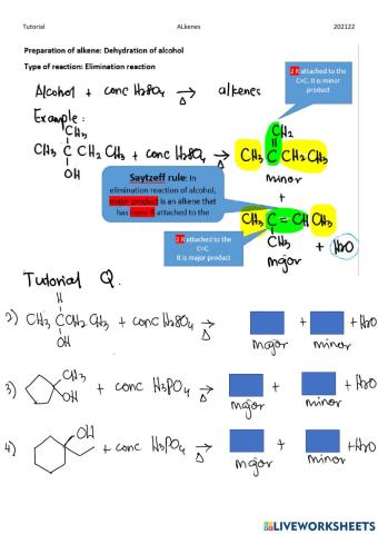 Tuto: Preparation of alkene