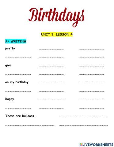 Hang Out Starter Unit 3 Birthdays Lesson 4