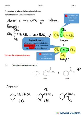 Tuto: Preparation of alkene Q5 and 6
