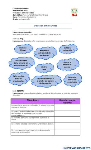 Evaluación Formación Ciudadana 1