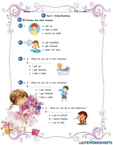 Test 1 : Daily Routines