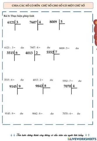 Chia số có 4 chữ số