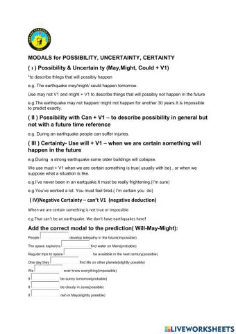 May, Might, Could, Will