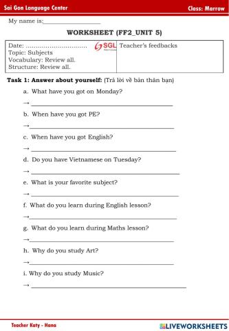 FF2 Unit 5 Marrow (8-3-2022)