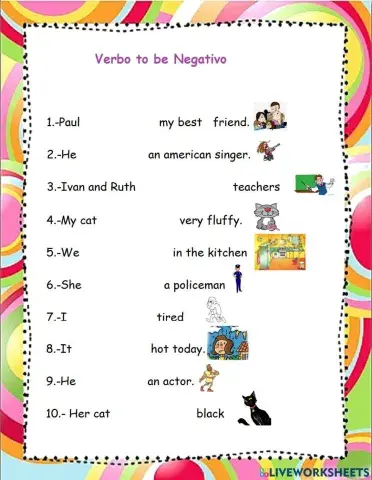 Verbo to Be negativo