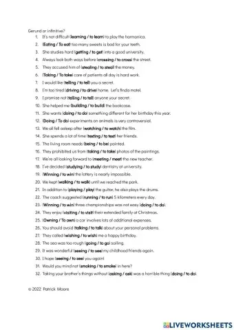 Gerund or infinitive?