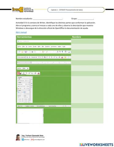 Partes de Libreoffice Writer 1.2.1