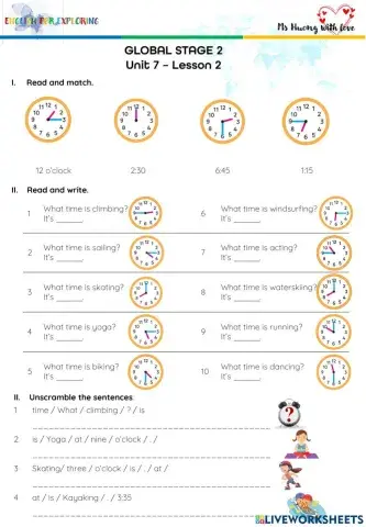 Global Stage 2, Unit 7 What time is it?