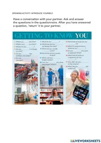 SPEKING ACTIVITY. INTRUDUCE YOURSELF