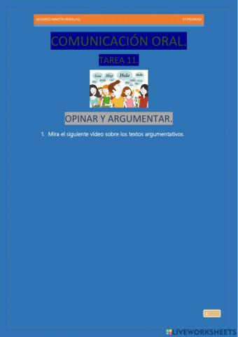 Comunicación oral. Tarea 11.