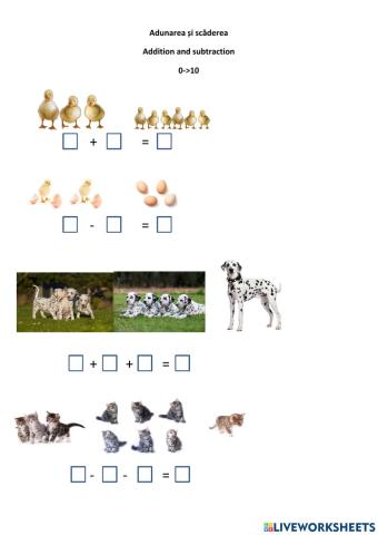 Adunarea și scăderea 0-10 -Addition and Substraction 0-10