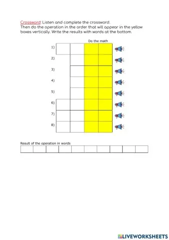 Crossword algebraic language