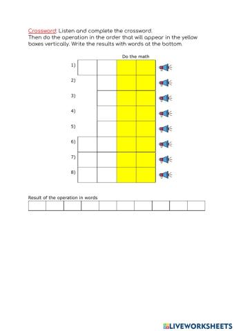 Crossword algebraic language