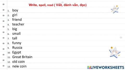 Practise writing - Unit 1 Unit 3 Academy 1