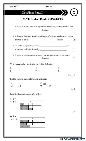 Fractions quiz: 2