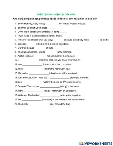 G6 Simple Present-Present continuous
