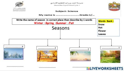 Write the name of season
