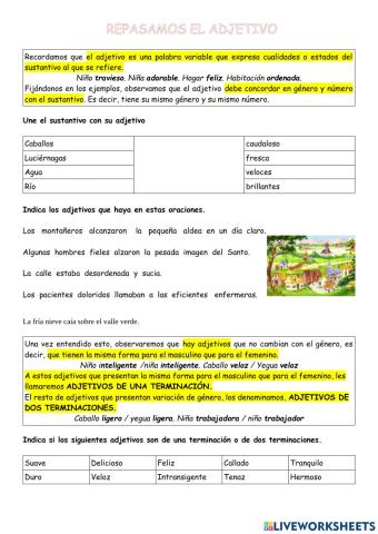 Repasamos el adjetivo