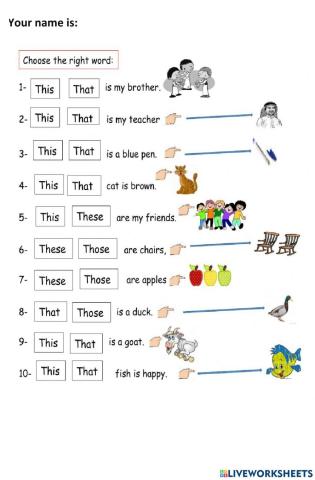 This that these those