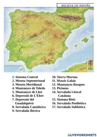 España mapa físico