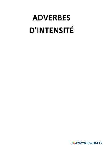 Adverbes dintensite