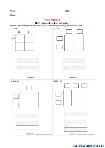 Mulitplying by a 2 digit number