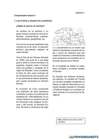 Comprensión lectora 6º