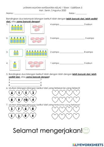 Membandingkan dan Mengurutkan Bilangan