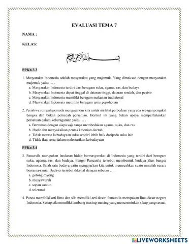 Evaluasi tema 7