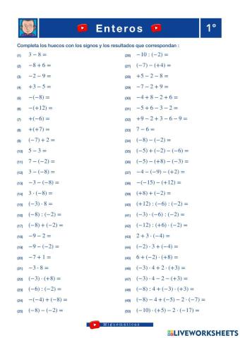 Operaciones con enteros