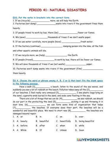 Period 41- natural disasters- ex 345