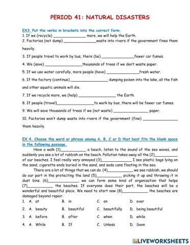 Period 41- natural disasters- ex 345