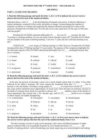 Revision for the 2nd term test – no5 (grade 12)