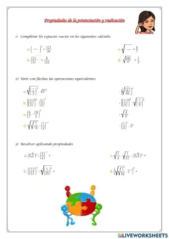Propiedades de la potenciación y radicación